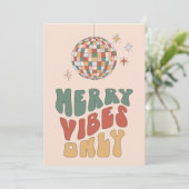 Merry Vibes Only Retro Foto Kaart (Staand voorkant)