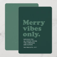 Merry vibes only retro groene Kerstmis