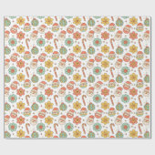 Merry Vibes Only Retro Holiday Wrap Cadeaupapier (Vlak)