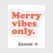 Merry Vibes only retro kerstvakantie Sticker (Vel)