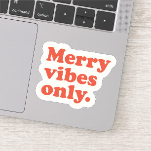 Merry Vibes only retro kerstvakantie Sticker