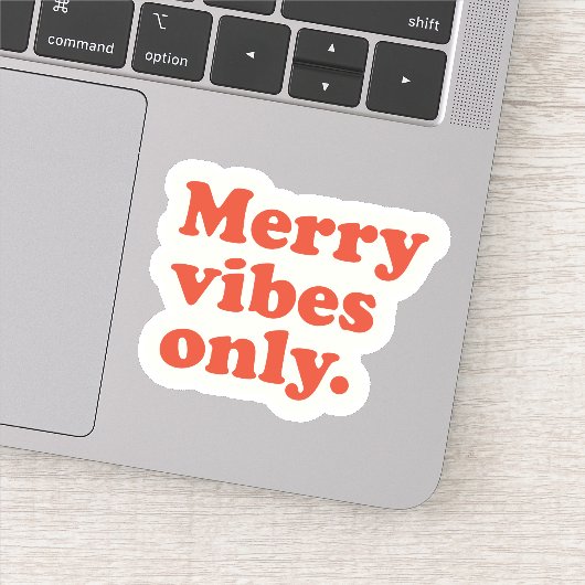 Merry Vibes only retro kerstvakantie Sticker (Detail)