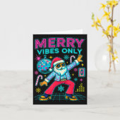 Merry Vibes Only Santa Christmas Disco Retro 70s 8 Kaart (Gele Bloem)