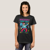 Merry Vibes Only Santa Christmas Disco Retro 70s 8 T-shirt (Voorkant volledig)