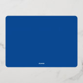 Merry Vibes Retro Arch Photo Blue and Gold Folie Feestdagenkaart (Achterkant)