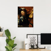 'Merry Violinist with Wine Glass' Poster (Thuiskantoor)