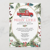 Merry Virtual Baby shower nodigt Kaart Red Truck u (Voorkant)