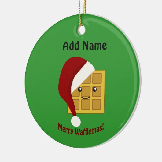 Merry Wafflemas kerstwaffle Keramisch Ornament (Links)