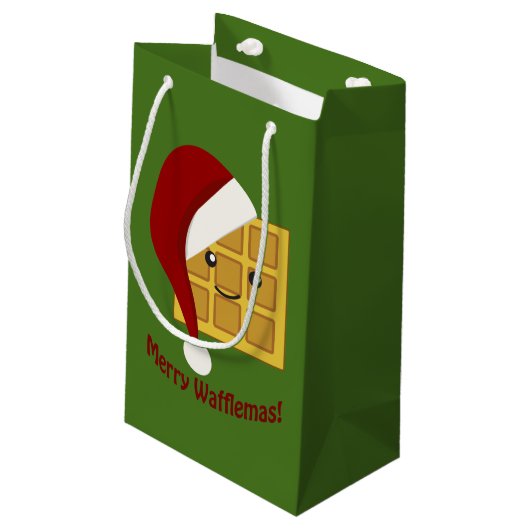 Merry Wafflemas kerstwaffle Klein Cadeauzakje (Achterkant Gekanteld)