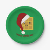 Merry Wafflemas kerstwaffle Papieren Bordje (Voorkant)