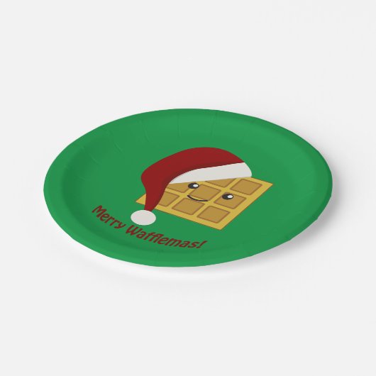 Merry Wafflemas kerstwaffle Papieren Bordje (Gekanteld)
