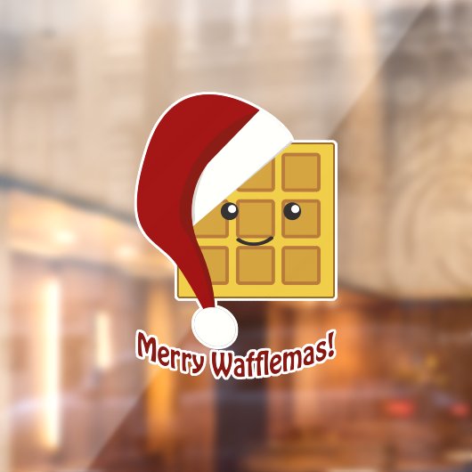 Merry Wafflemas kerstwaffle  Raamsticker (Vel 2)