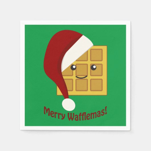Merry Wafflemas kerstwaffle Servet (Voorkant)