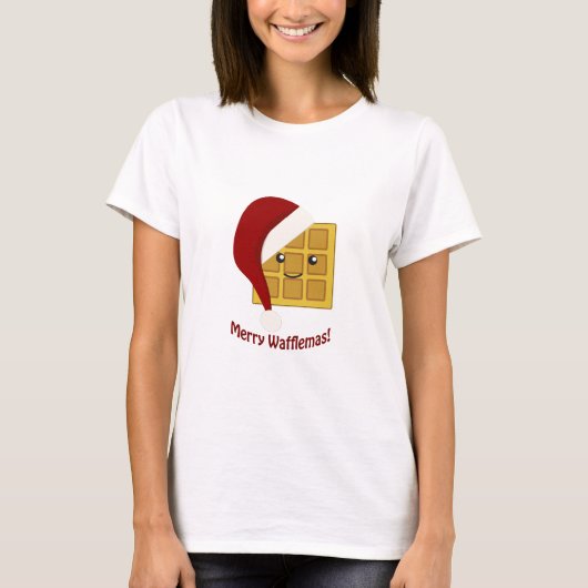 Merry Wafflemas kerstwaffle T-shirt (Voorkant)