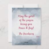 Merry Waterverf Deer Bossen Sneeuwscene Feestdagenkaart (Achterkant)