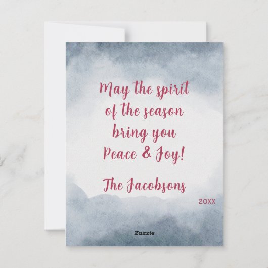 Merry Waterverf Deer Bossen Sneeuwscene Feestdagenkaart (Achterkant)