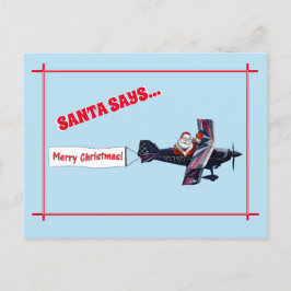 Merry Waving Santa Says Briefkaart