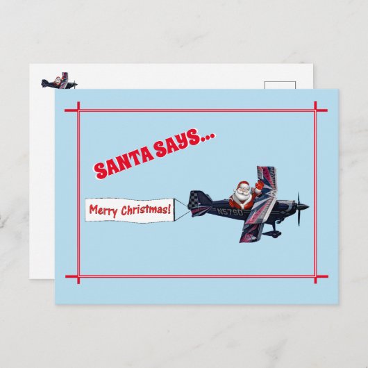 Merry Waving Santa Says Briefkaart (Voorkant / Achterkant)