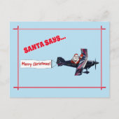 Merry Waving Santa Says Briefkaart (Voorkant)