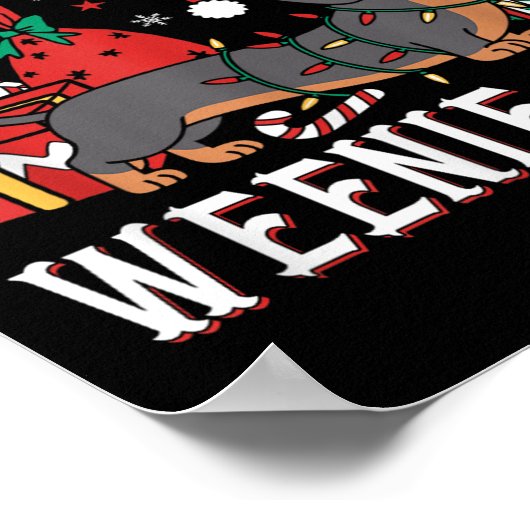 Merry Weenie-mas Weenie Xmas Christmas Teckel Poster (Hoek)