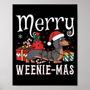 Merry Weenie-mas Weenie Xmas Christmas Teckel Poster