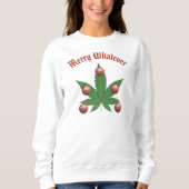 Merry What Funny Weed Leaf kerstboom Trui (Voorkant)