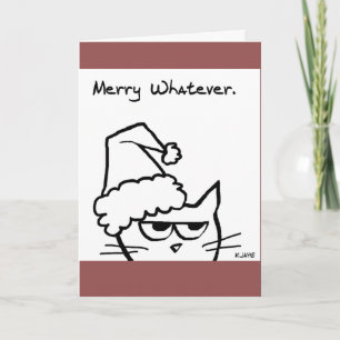 Merry What - Grumpy kerstkaart Feestdagen Kaart