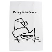 Merry What - Grumpy Kerstmis van Cat Medium Cadeauzakje (Achterkant)