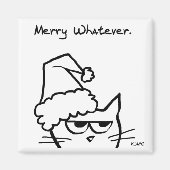Merry What - Grumpy Kerstmis van de kat Magneet (Voorkant)