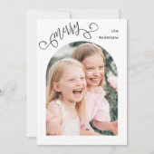 Merry Whimsical Script Simple Arch Photo Christmas Feestdagenkaart (Voorkant)