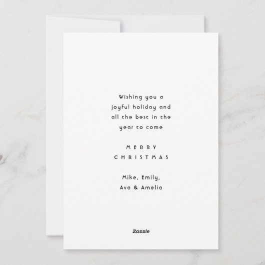 Merry Whimsical Script Simple Arch Photo Christmas Feestdagenkaart (Achterkant)