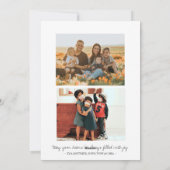 Merry White Script Overlay Fotocollage Family Feestdagenkaart (Achterkant)