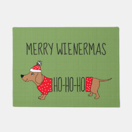 Merry Wienermas Dachshund, 18 x 24-inch deurmat