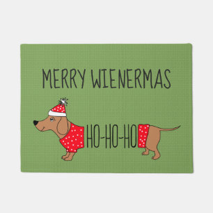 Merry Wienermas Dachshund, 18 x 24-inch deurmat