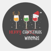 Merry Winemas Ronde Sticker (Voorkant)