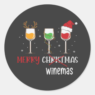 Merry Winemas Ronde Sticker