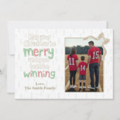 Merry & Winning Football Christmas Photo Card (Voorkant)