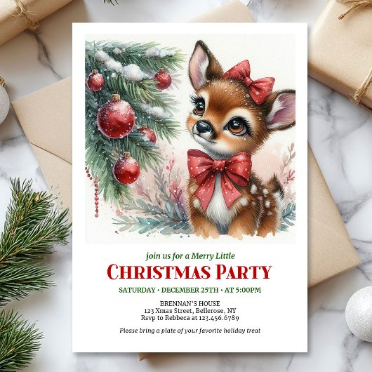 Merry winter scene Christmas kids invitation digit Kaart