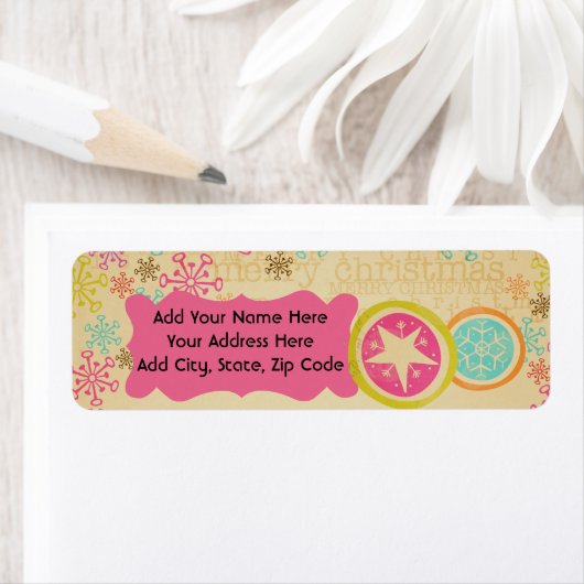 Merry Winter Snowflakes Return Address Labels (Insitu)
