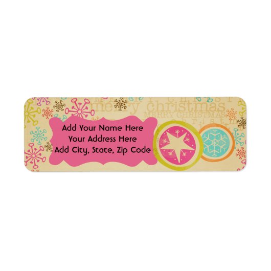 Merry Winter Snowflakes Return Address Labels (Voorkant)