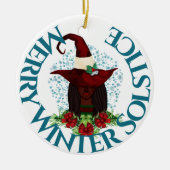 Merry Winter Solstice African American Yule Witch Keramisch Ornament (Voorkant)