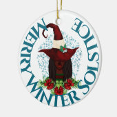Merry Winter Solstice African American Yule Witch Keramisch Ornament (Links)