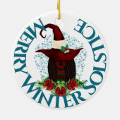Merry Winter Solstice African American Yule Witch Keramisch Ornament (Achterkant)