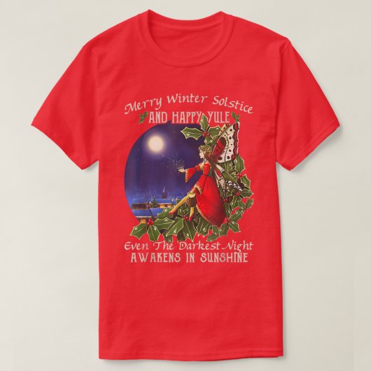 Merry Winter Solstice And Happy Yule T-shirt (Design voorkant)