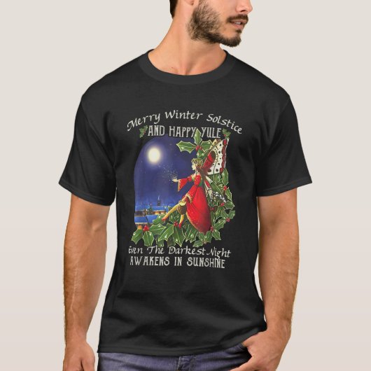Merry Winter Solstice en Happy Yule T-shirt (Voorkant)