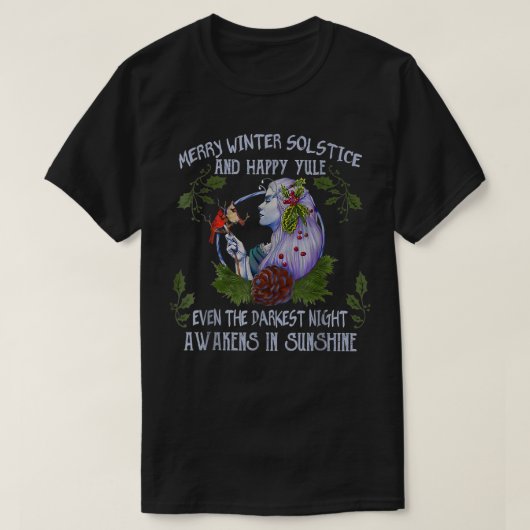Merry Winter Solstice en Happy Yule T-shirt (Design voorkant)