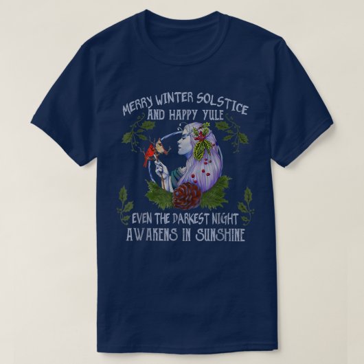 Merry Winter Solstice en Happy Yule zelfs de donke T-shirt (Design voorkant)