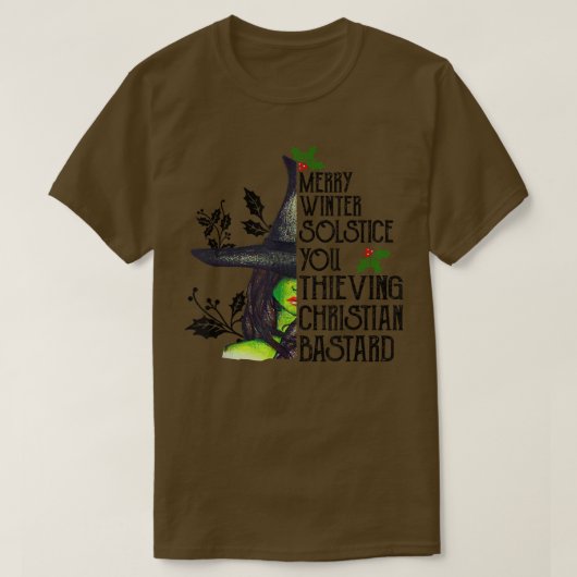 Merry Winter Solstice You Thieving Christelijk Bas T-shirt (Design voorkant)