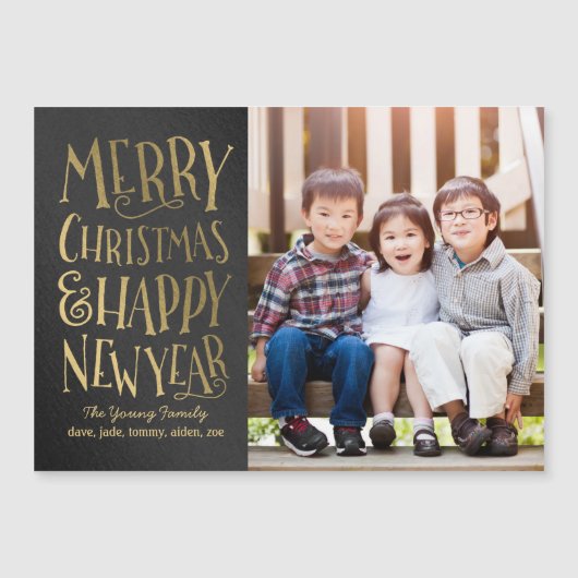 Merry Wish Holiday Thin Magnetic Card (Voorkant)