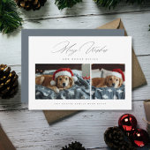Merry Wishes Doggy Kisses 2 Foto Huisdier Kerstmis Feestdagenkaart